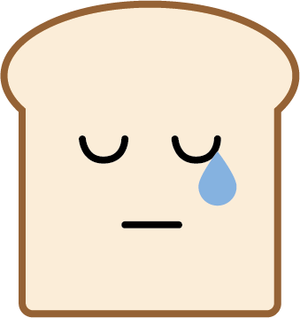 捨てられて悲しむパンの絵